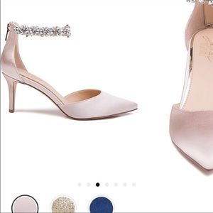 Jewel Badgley Mischka Robles Champage Heels Size 8